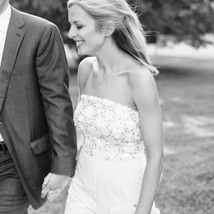 Mestiza NY White Linen and Sequin Jumpsuit size 2 / 4 — perfect for a bride!!